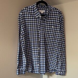 Orvis Men’s Long Sleeved Blue Plaid Shirt size XL cotton lyocell
